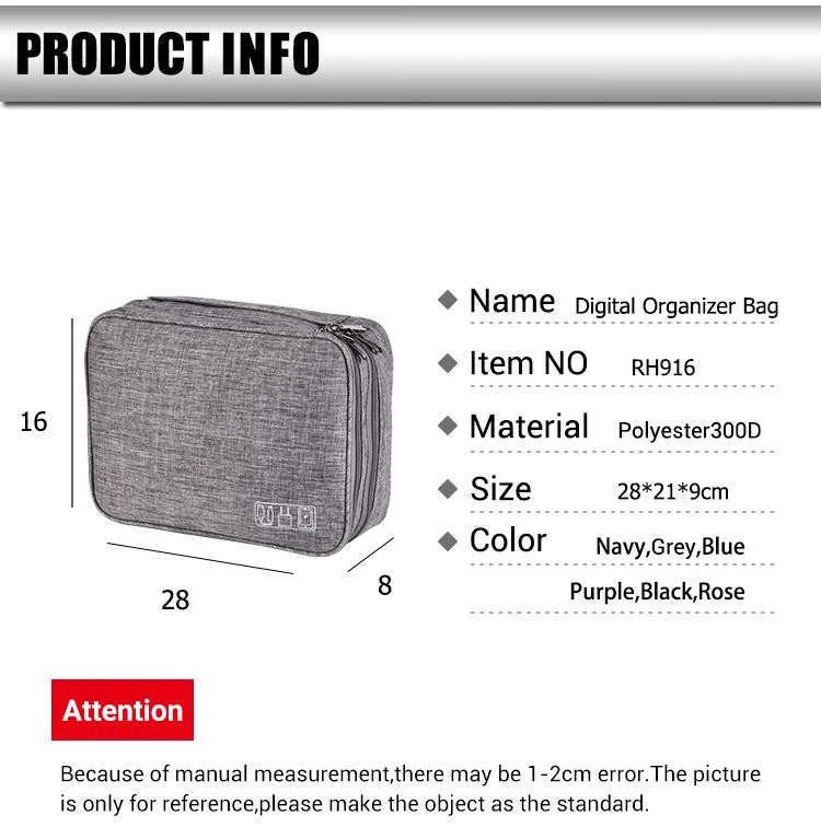 Double Layer Zipper Digital Bag