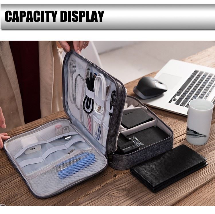 Double Layer Zipper Digital Bag
