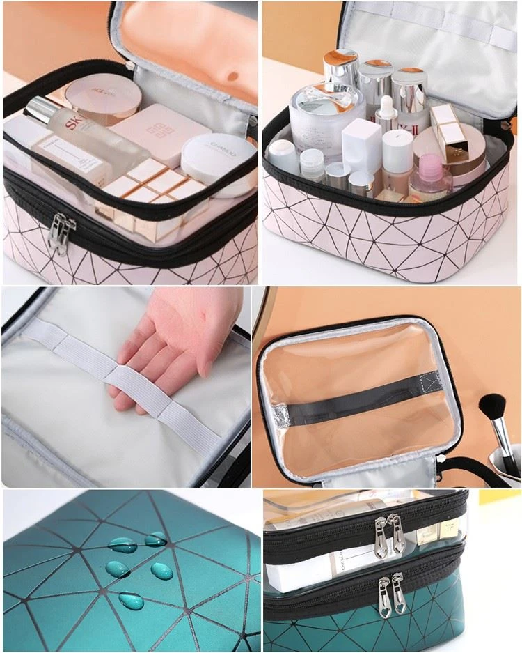 Double Storage Waterproof Cosmetic Bag