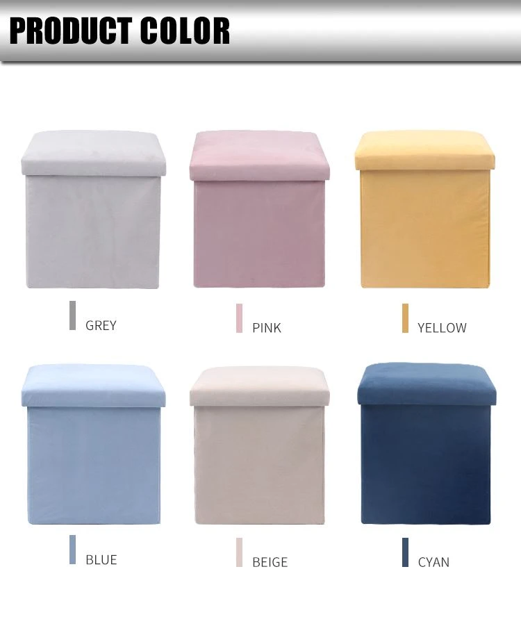 Rectangular Foldable Flannel Storage Stool Rectangular Foldable Flannel Storage Stool