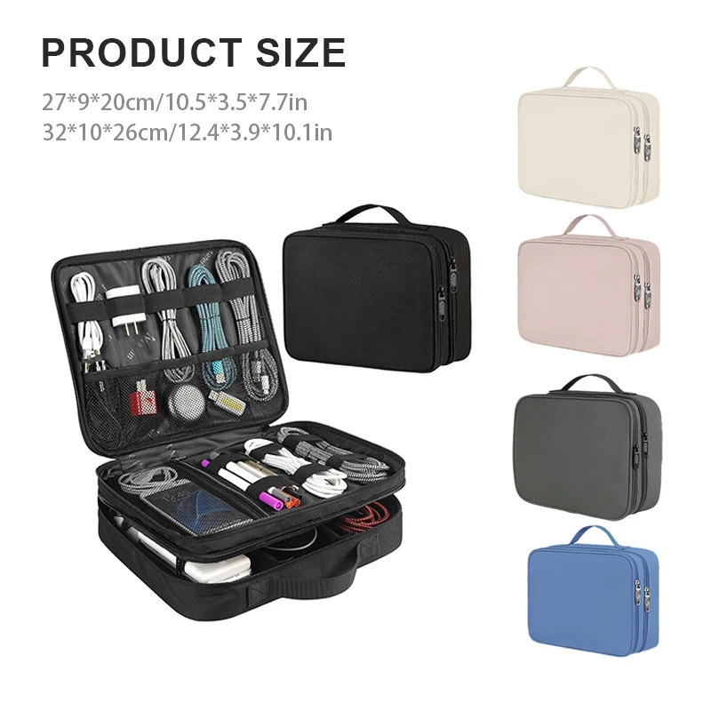 2 Layer Electronics Organizer Travel Case