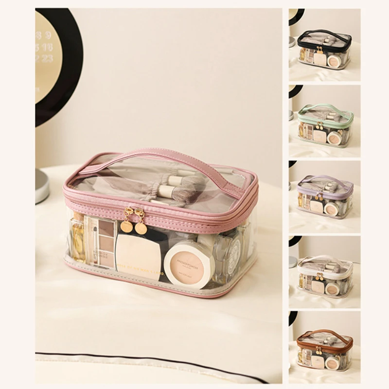 Clear Makeup Bag With Brush Organizer