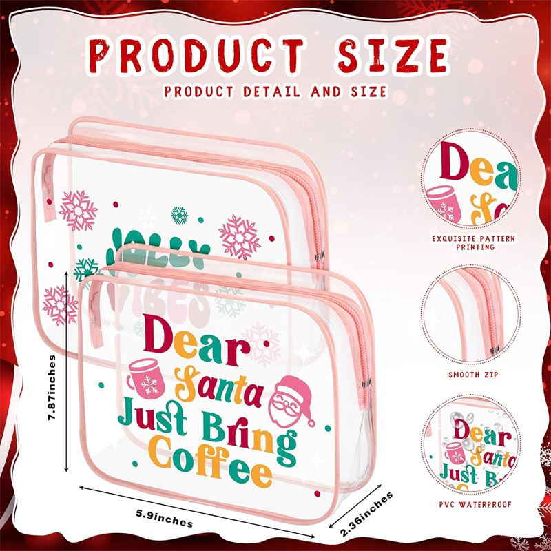 Clear Toiletry Christmas Makeup Bag