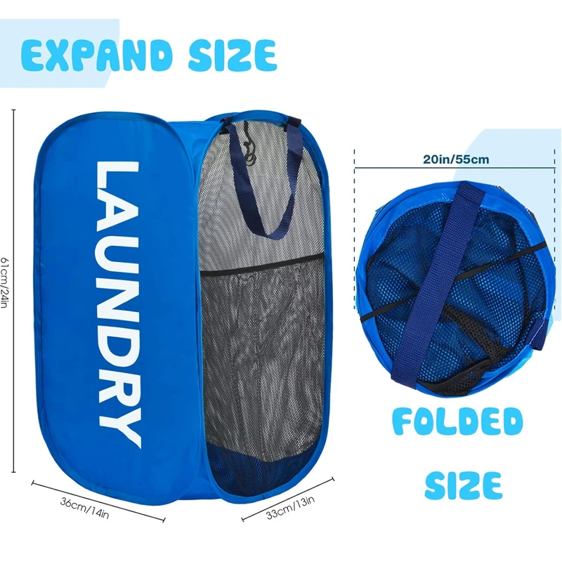 Mesh Collapsible Popup Laundry Hamper