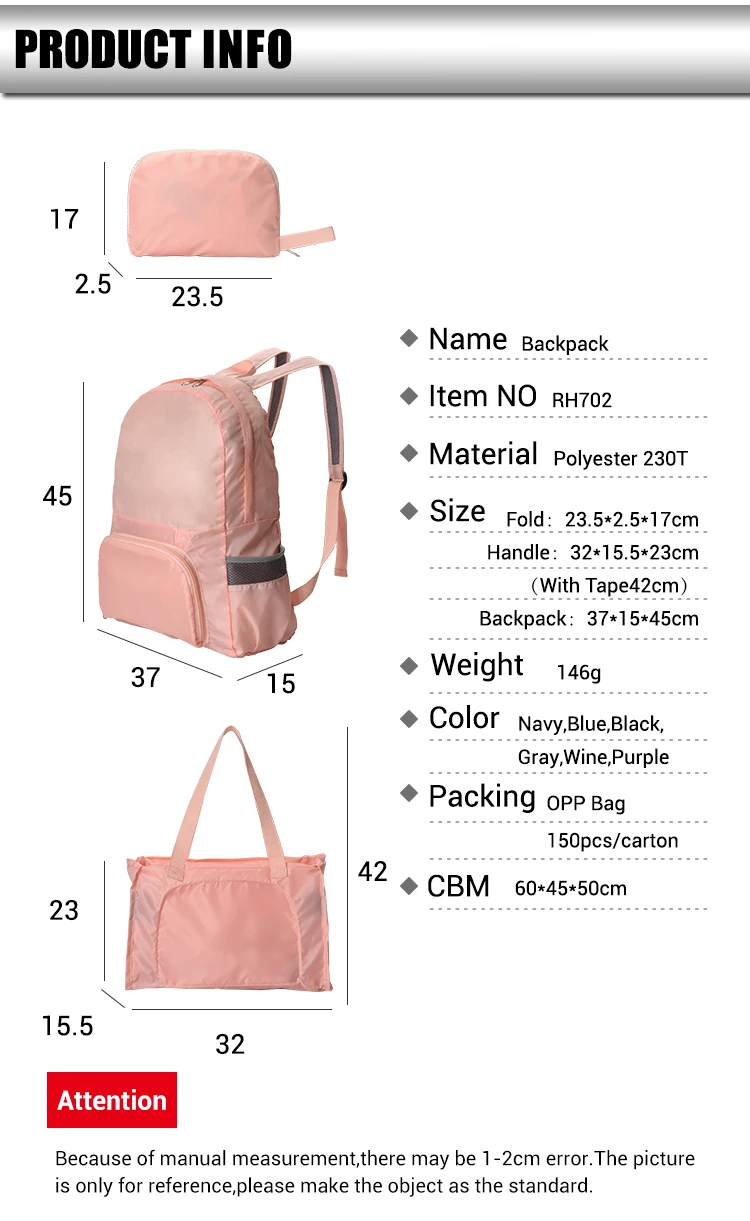 Packable Folding Backpack Bag Packable Folding Backpack Bag