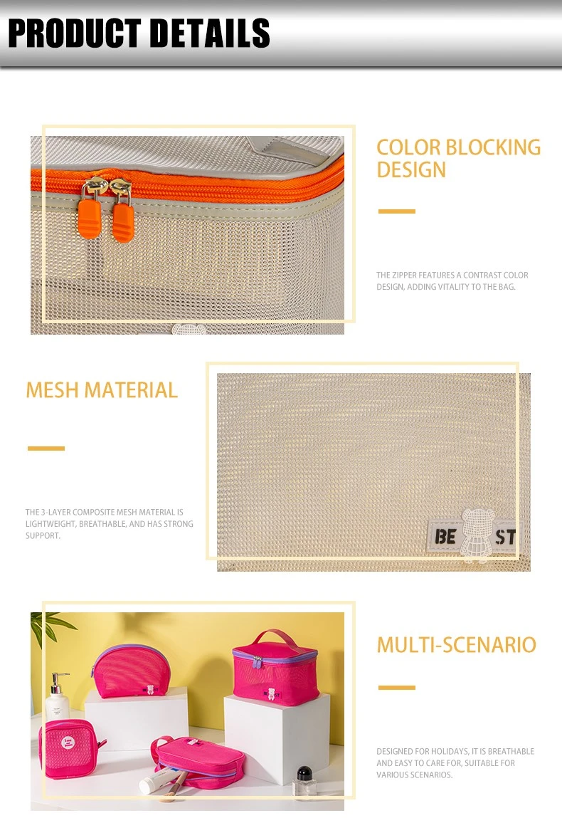 Mesh Organizer Bag Large Capacity Mesh Makeup Bag