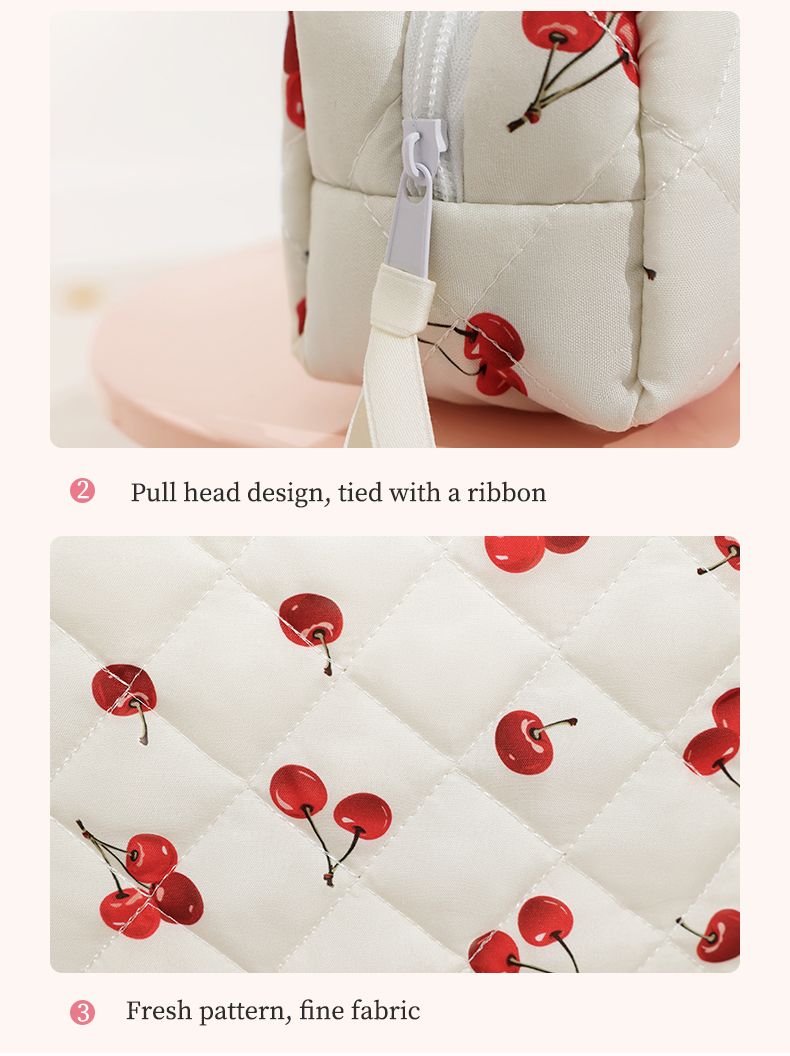 3Pcs Cherry Pattern Quilted 8 3Pcs Cherry Pattern Quilted 8