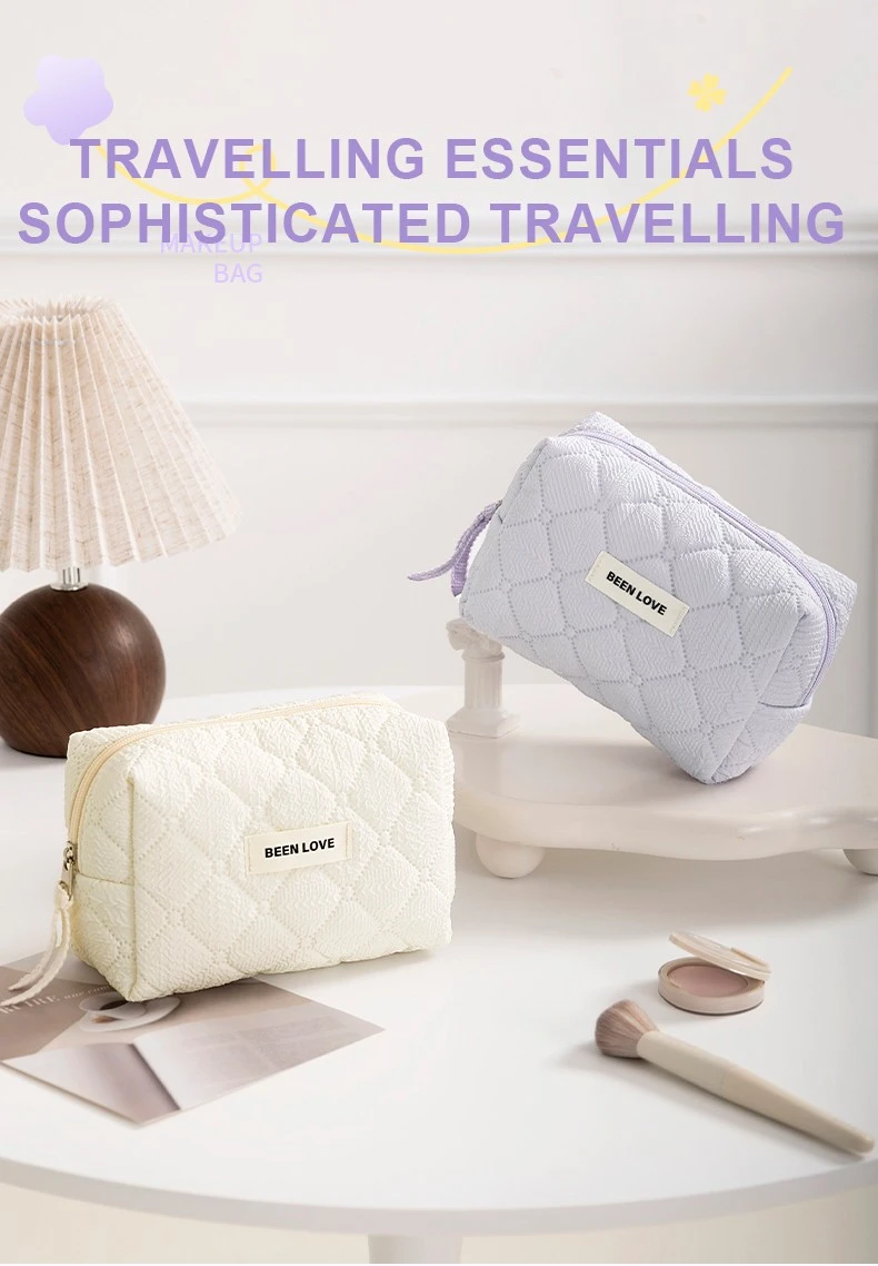 Cotton Quilted Makeup Bag1