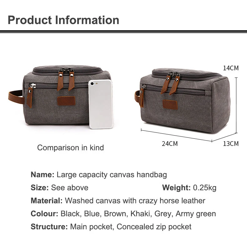 Canvas Dopp Kit Toiletry Bag