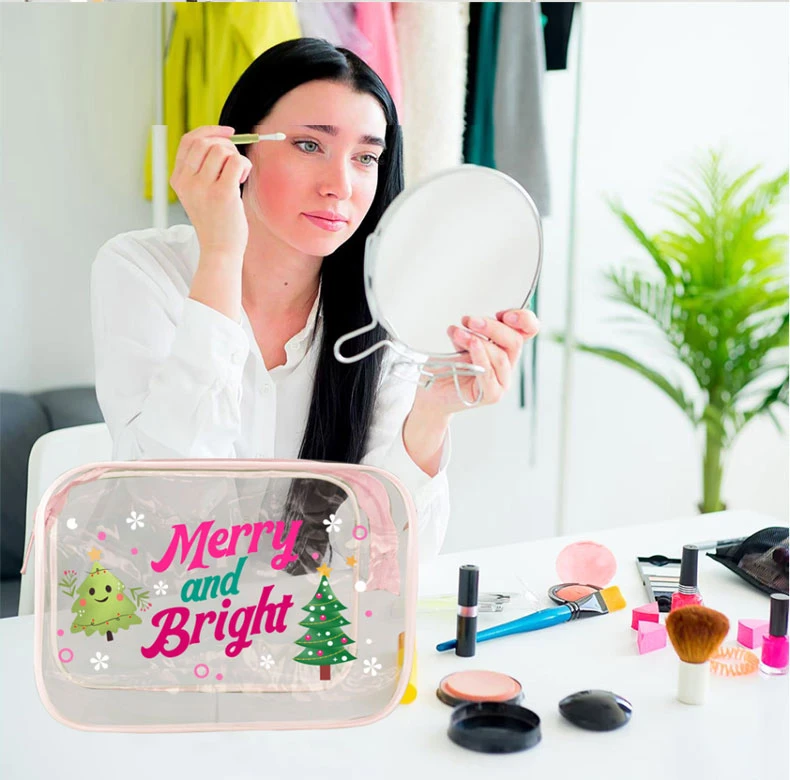 Clear Toiletry Christmas Makeup Bag