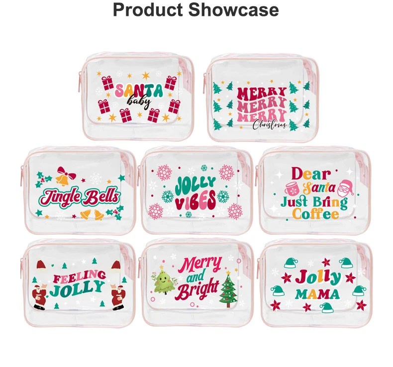 Clear Toiletry Christmas Makeup Bag