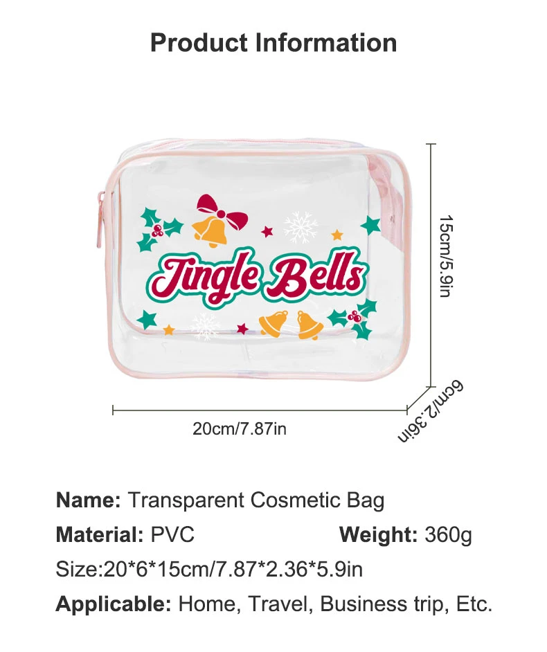Clear Toiletry Christmas Makeup Bag Clear Toiletry Christmas Makeup Bag