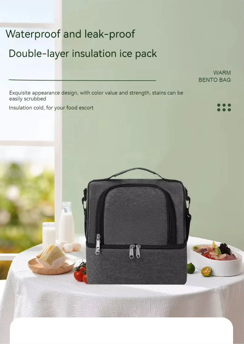 Double Layer Portable Lunch Insulated Bag
