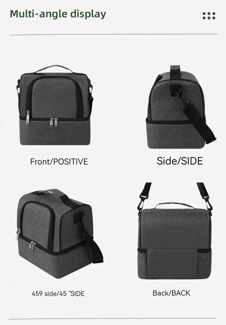 Double Layer Portable Lunch Insulated Bag