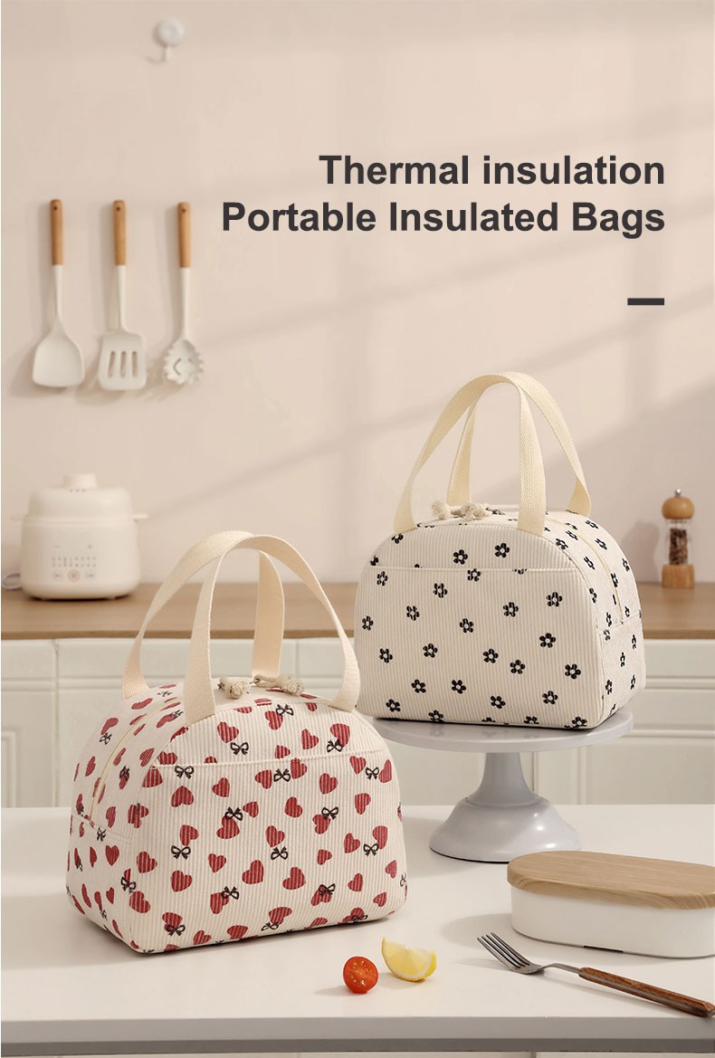 Corduroy ladies lunch bag