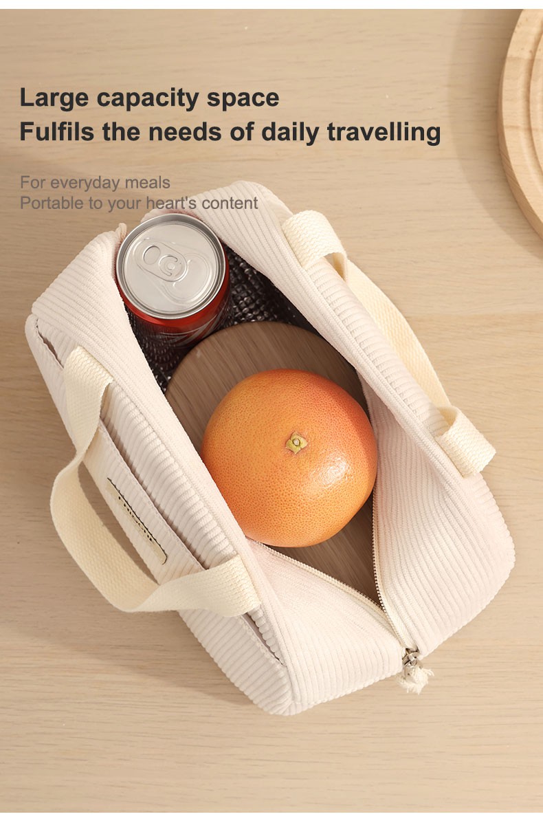 Corduroy ladies lunch bag-7
