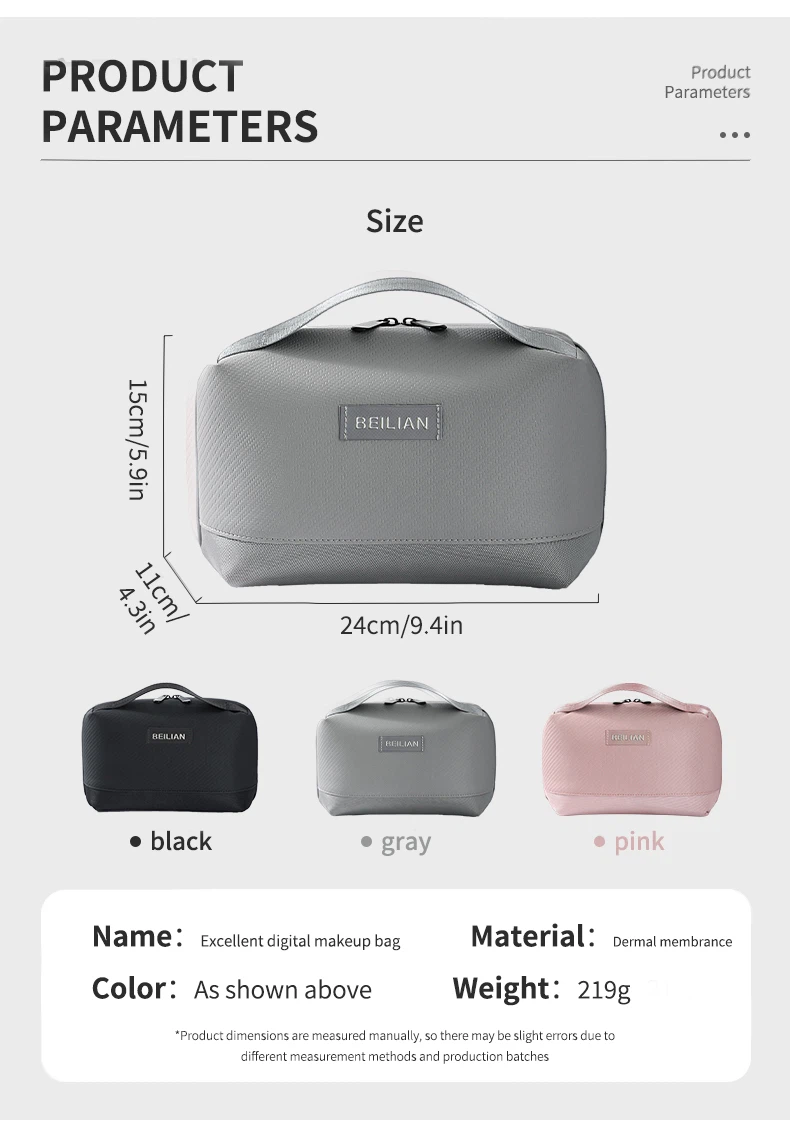 Lightweight waterproof breathable cosmetic bag-3