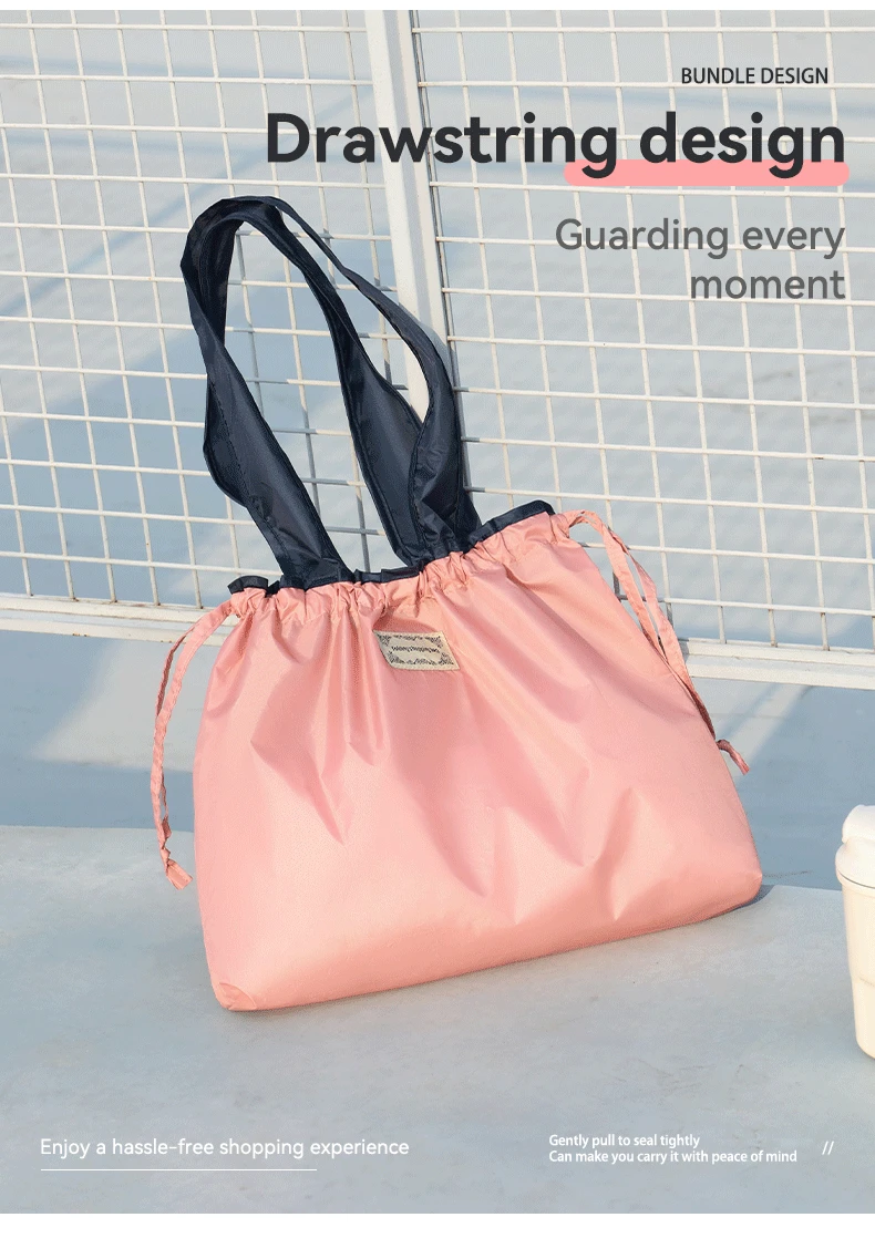 Contrast color waterproof shopping bag-6