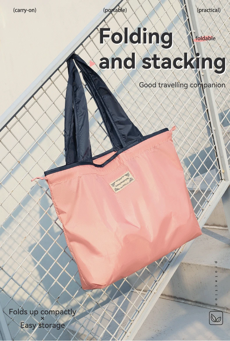 Contrast color waterproof shopping bag