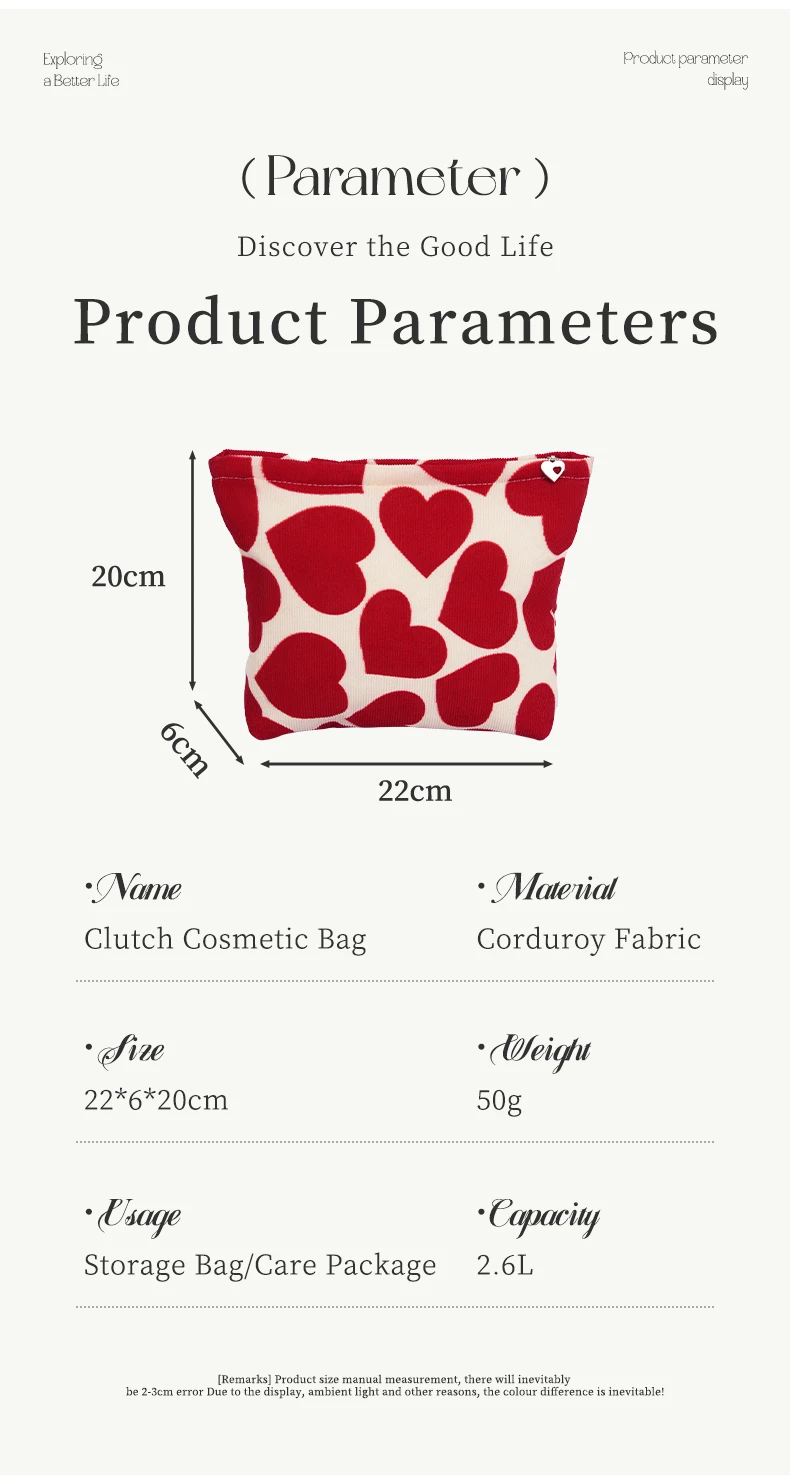 Cute Heart Clutch Cosmetic Bag-4 Cute Heart Clutch Cosmetic Bag-4
