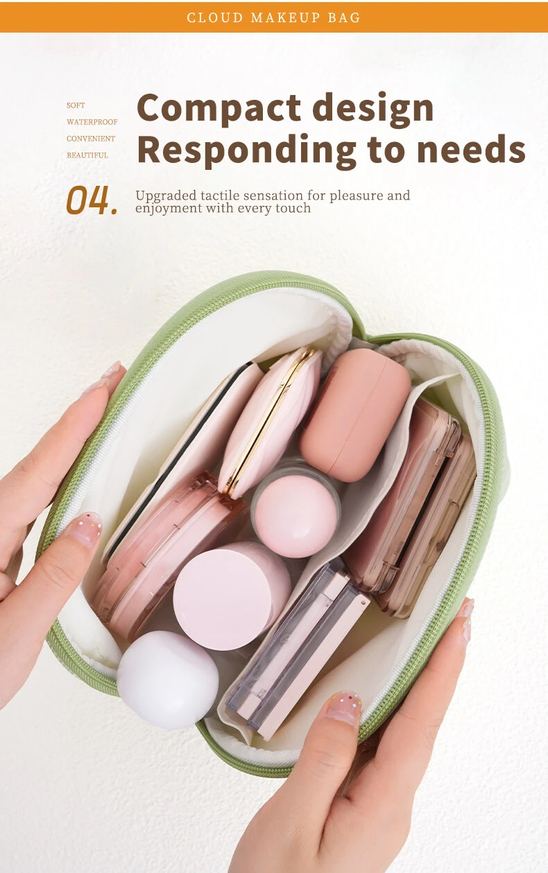 Small lightweight waterproof half moon cosmetic bag-4