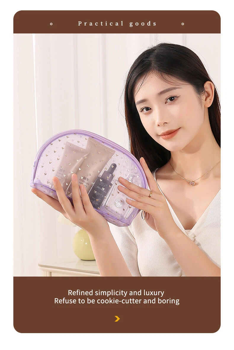 Fashionable mesh multi-size cosmetic bag-2