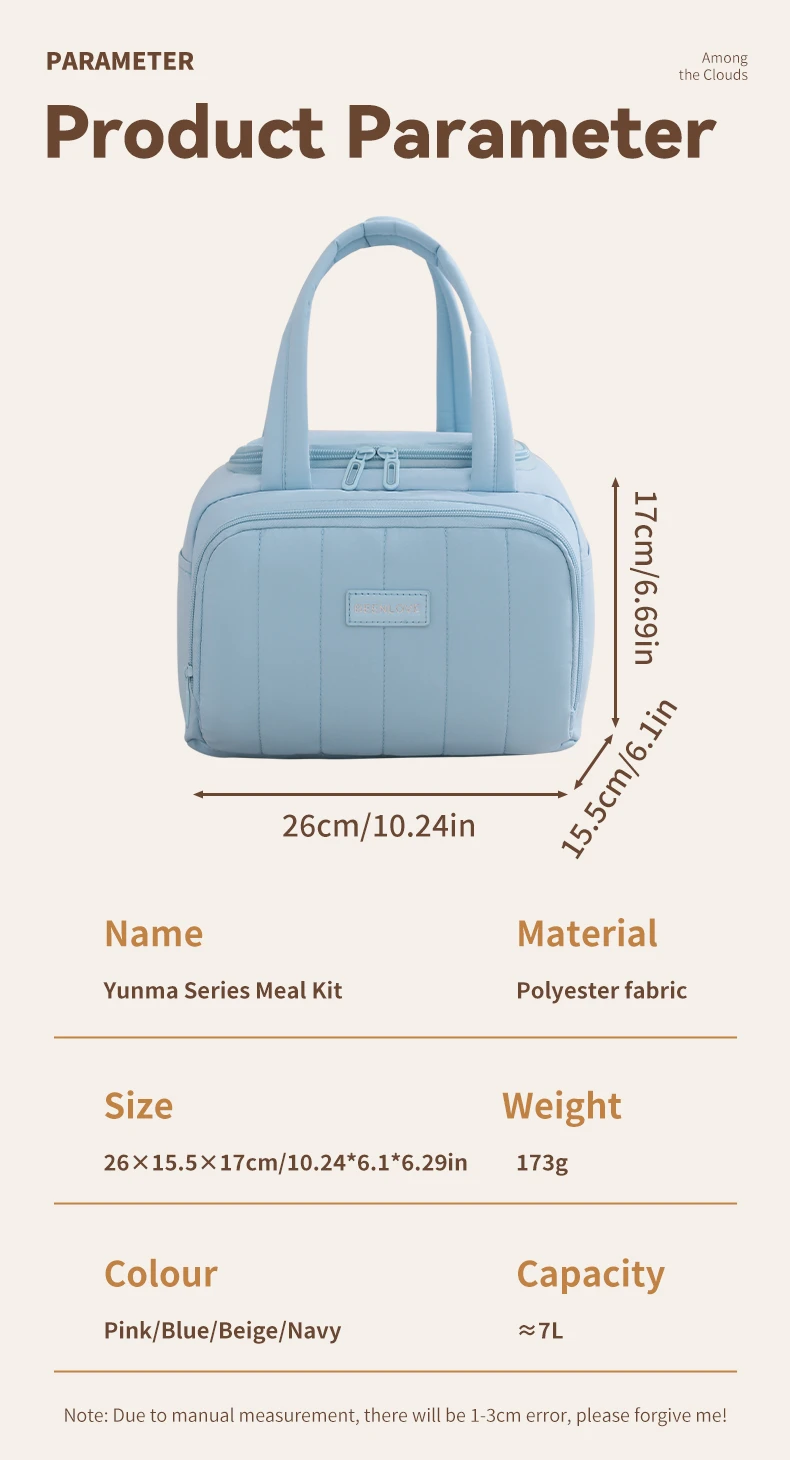 Multi-pocket square lunch bag-3 Multi-pocket square lunch bag-3