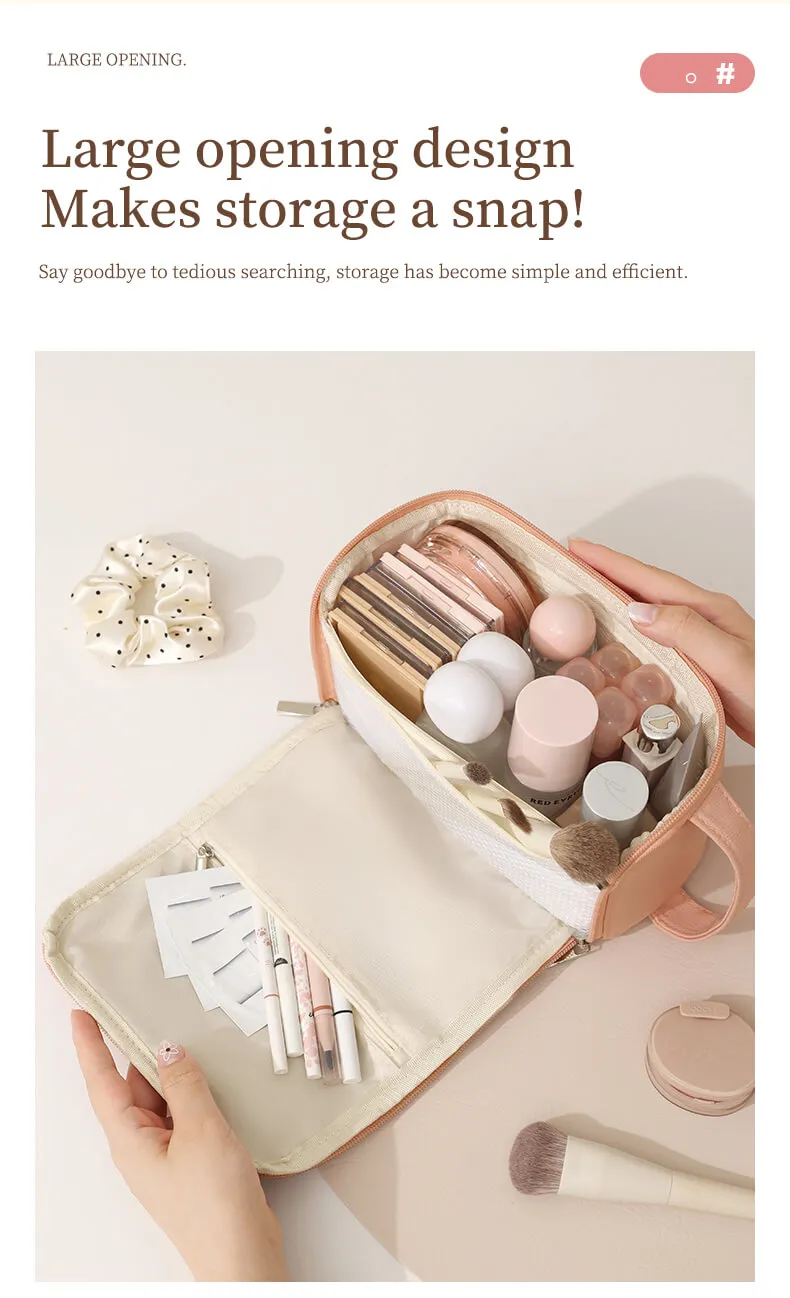 Large opening travel cosmetic bag-2 Large opening travel cosmetic bag-2
