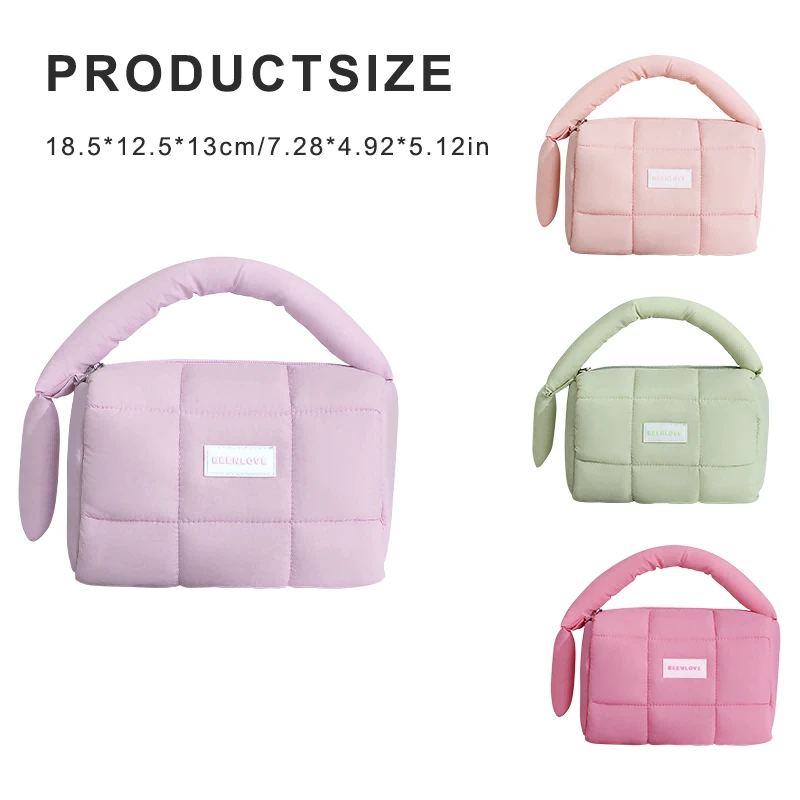 Puffer Cosmetic Bag Quilted Makeup Bag