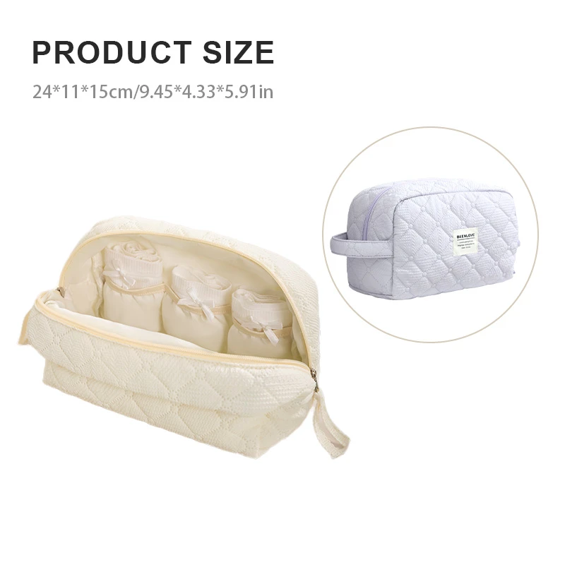Large Capacity Quilted Cosmetic Bag