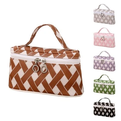 Beauty Makeup Bag Brown Leather Makeup Bag