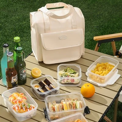 Dual-Compartment Lunch Bag With Handle