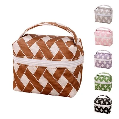 Elegant Lattice Square Makeup Bag