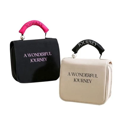 Hand-held Pearl Toiletry Bags For Travel