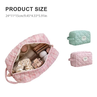 Quilted Portable Makeup Bag