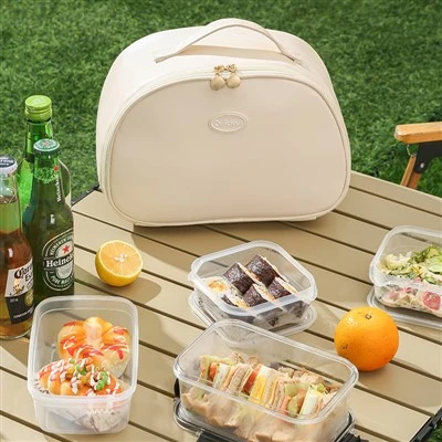 Stylish Elegant PU Half-Moon Lunch Bag