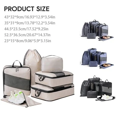 Travel Luggage 6 Set Compression Packing Cubes