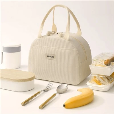 Vintage Corduroy Insulated Lunch Bag