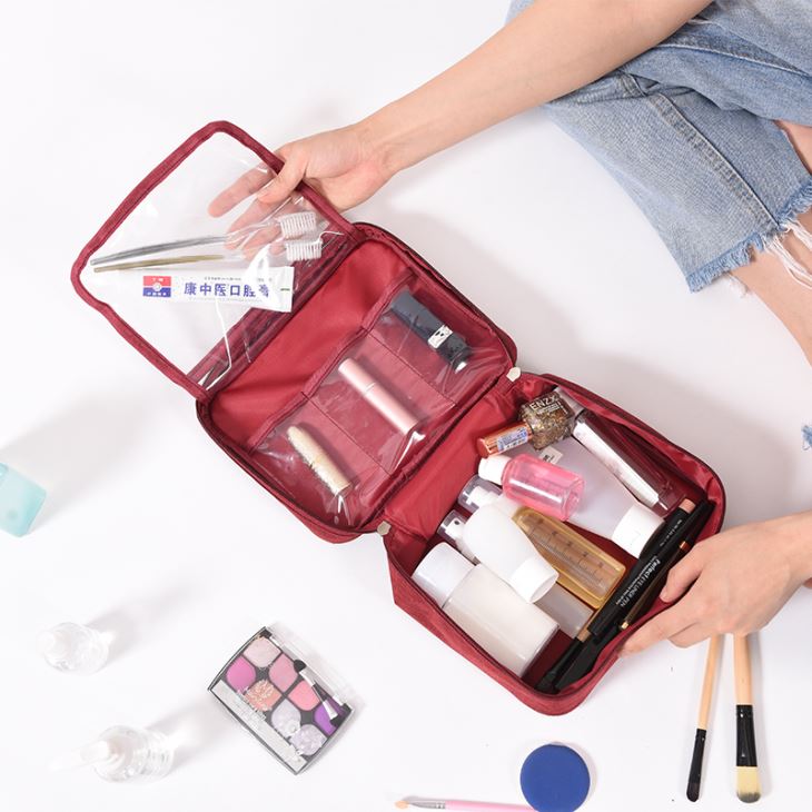 Hanging travel waterproof cosmetic bag