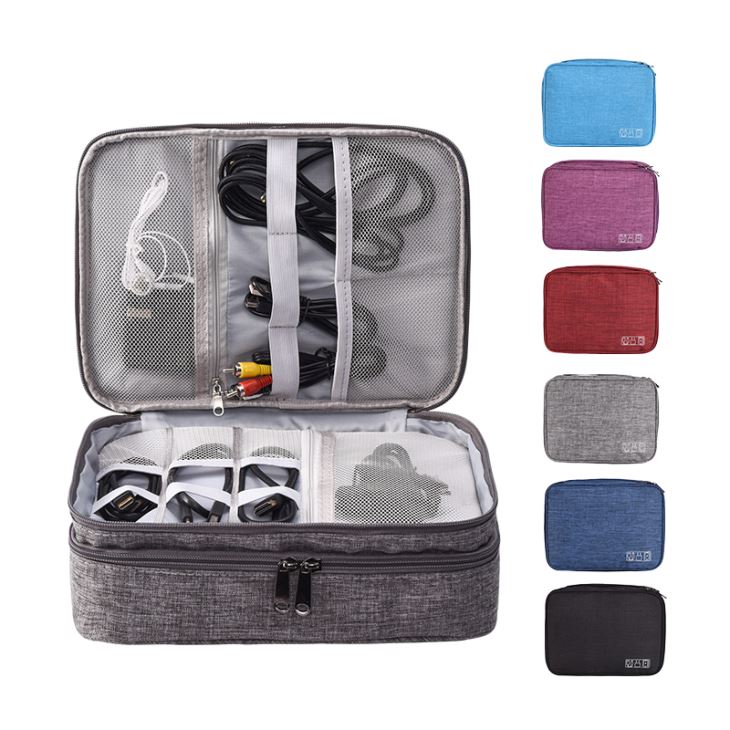 Double Layer Zipper Digital Bag