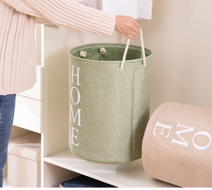 Small Size Home Collapsible Cylindrical Laundry Basket