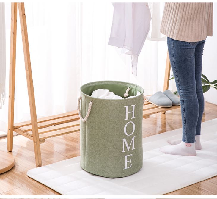 Small Size Home Collapsible Cylindrical Laundry Basket