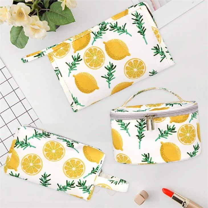 3 Pack Lemon Cosmetic Bags