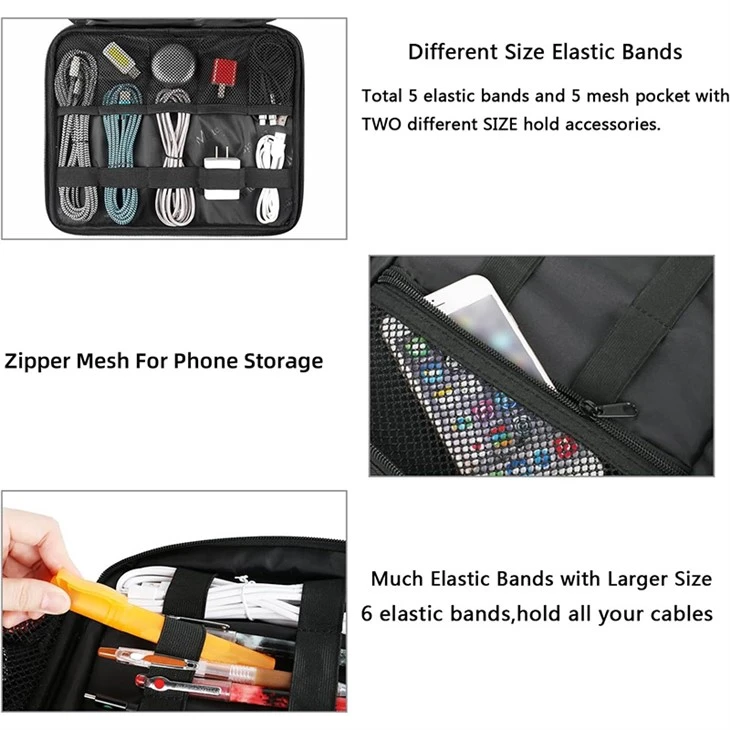2 Layer Electronics Organizer Travel Case