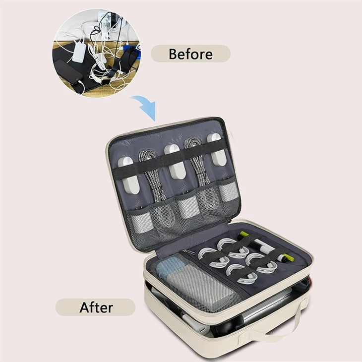 2 Layer Electronics Organizer Travel Case