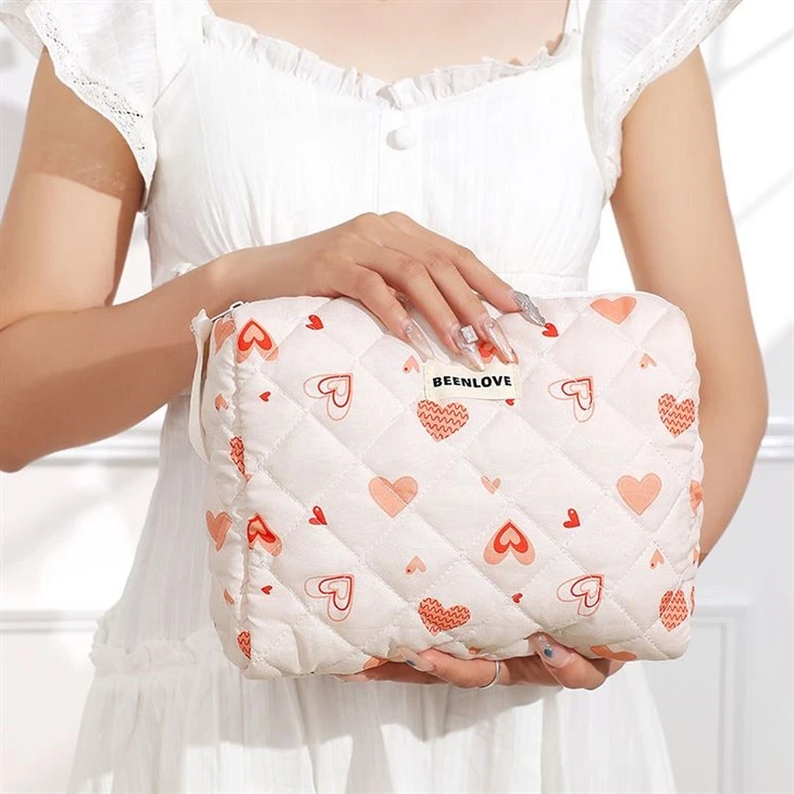 3Pcs Elegant Quilted Makeup Bag