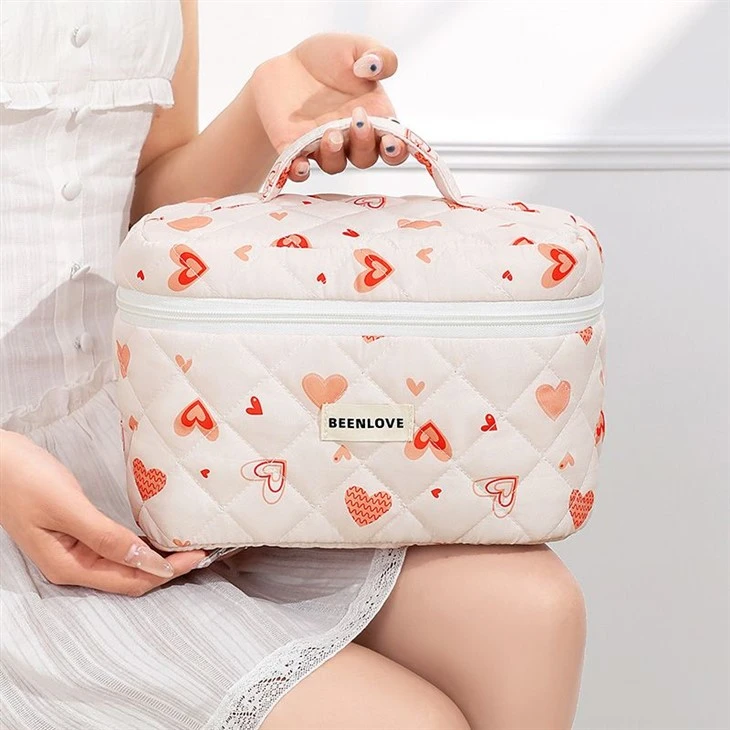 3Pcs Elegant Quilted Makeup Bag