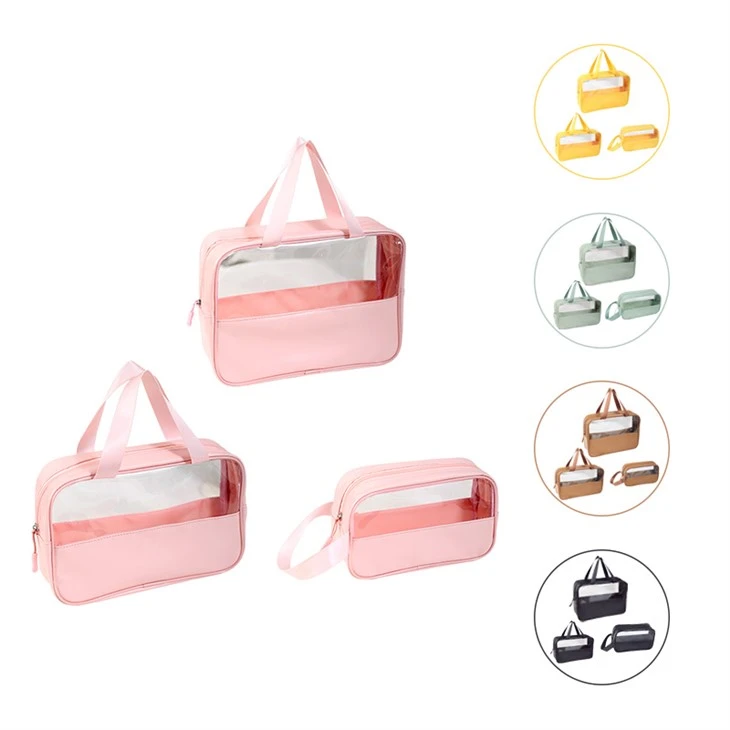 3pcs Beach Toiletry Bag Transparent Clear Bag