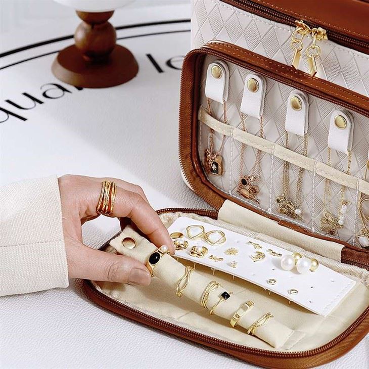 Brush Compartment Makeup Pouch Organizer