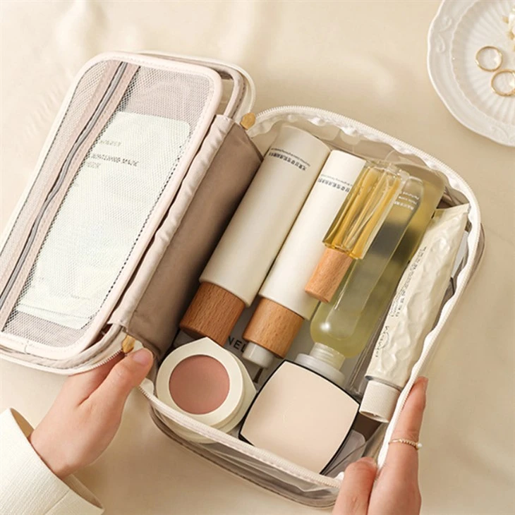 Clear Makeup Bag With Brush Organizer